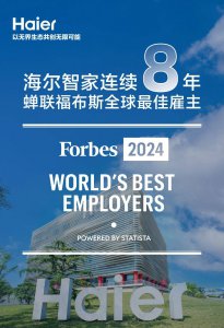 海爾智家連續(xù)8年上榜《福布斯》全球最佳雇主榜